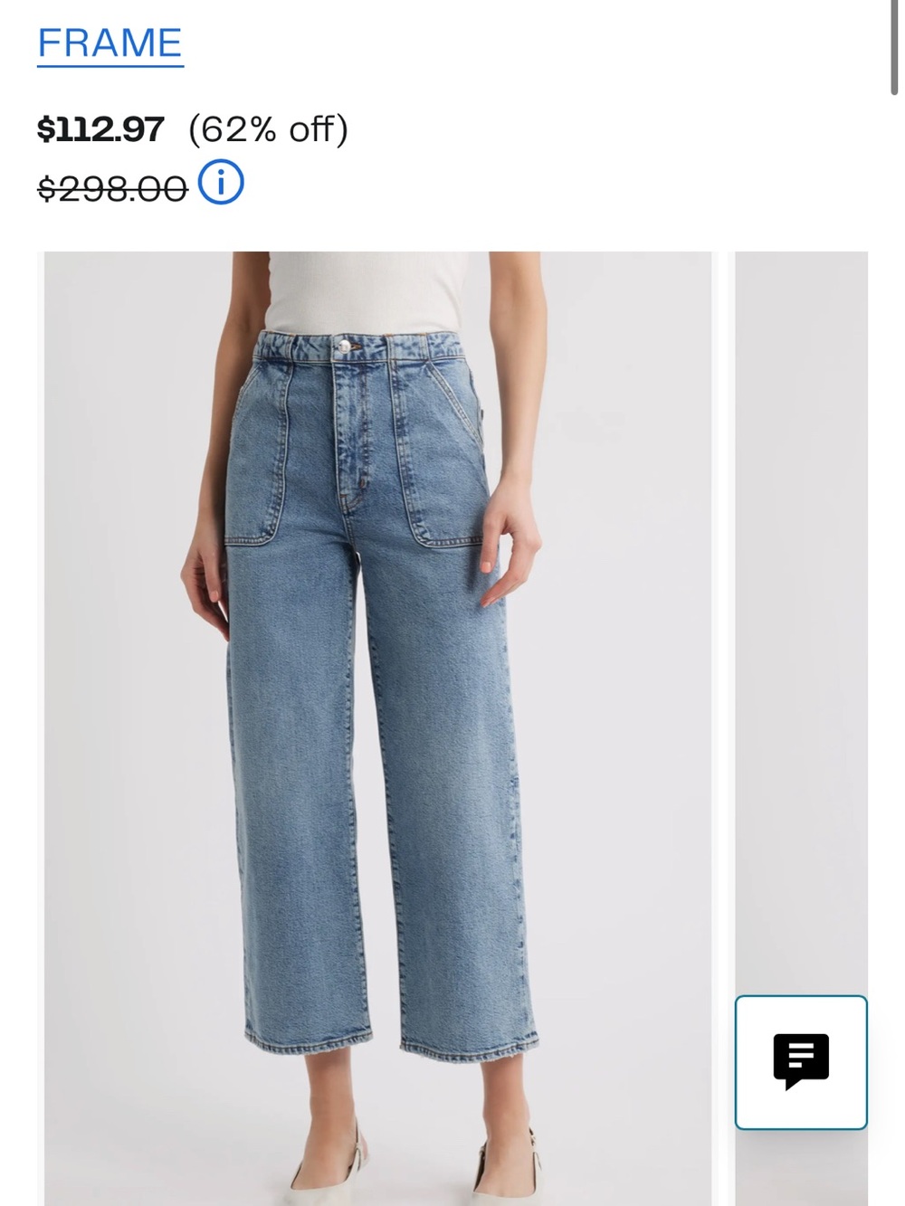 Frame Denim High-Rise Wide-Leg Crop Jeans in Light Blue Wash
